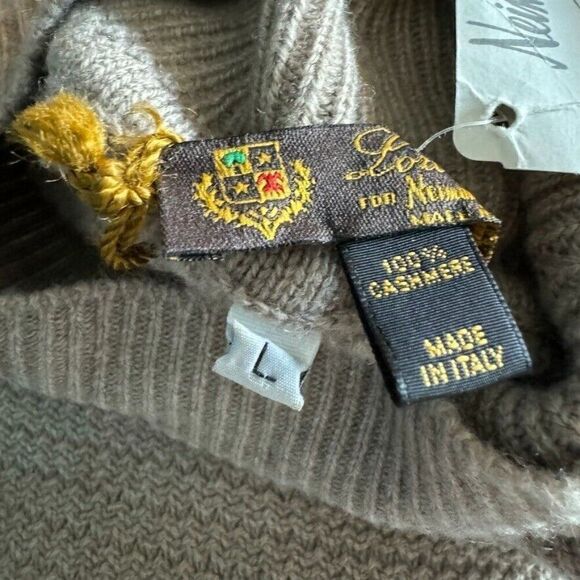 NWT Loro Piana Mens 100% Cashmere Tan Ribbed Turtleneck Luxury Sweater Sz L - Picture 11 of 11